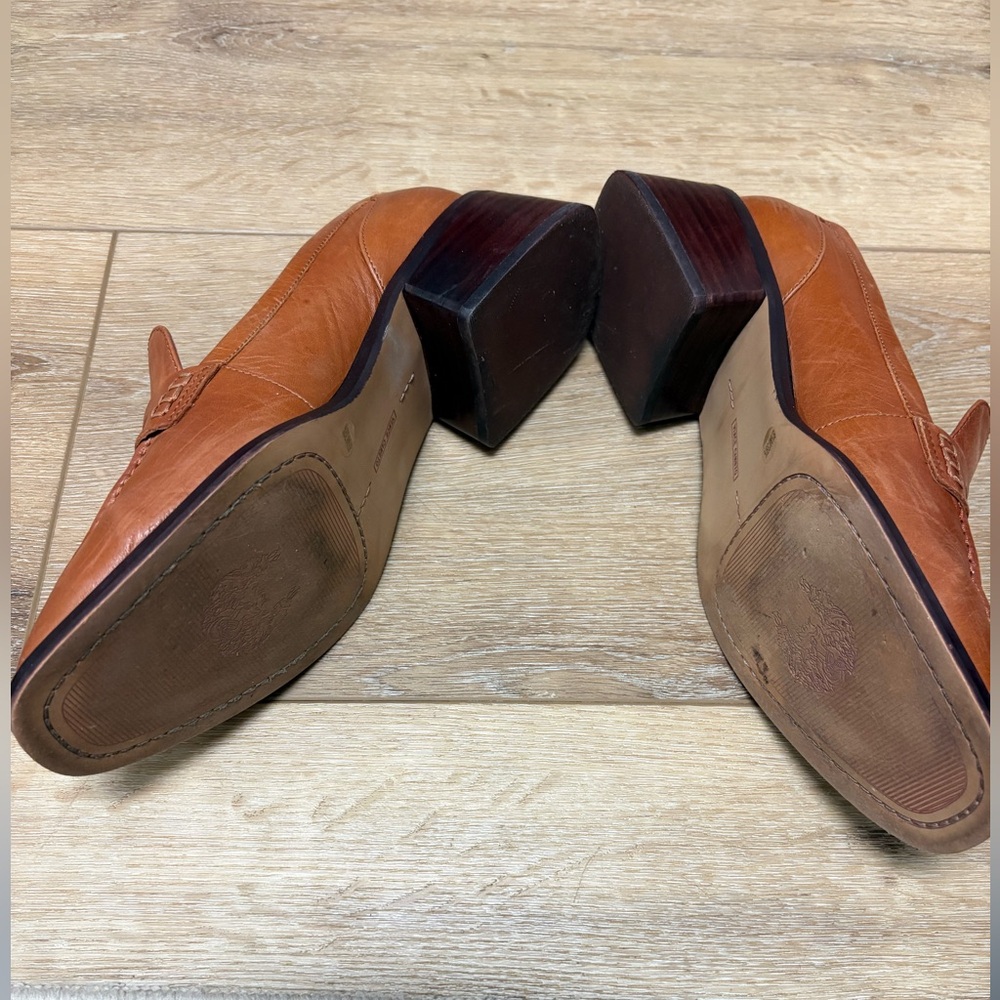 Vince Camuto | Medium Brown Leather Loafers 👞 Sz 8.5, Small Heel, Classic Staple - Picture 8 of 13